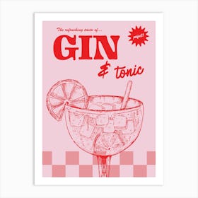 Checkered Gin And Tonic Art Print