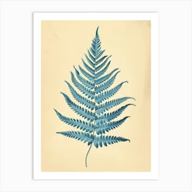 Vintage Illustration Blue Star Fern 1 Art Print