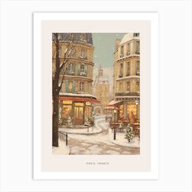 Vintage Winter Poster Paris France 6 Art Print