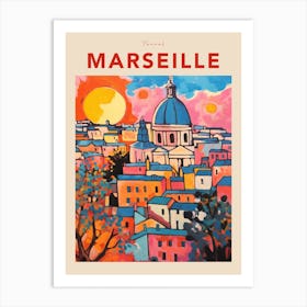 Marseille France Fauvist Travel Poster Art Print