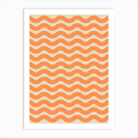 Orange Wavy Pattern Art Print