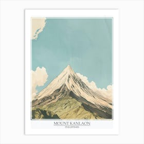 Mount Kanlaon Philippines Color Line Drawing 6 Poster Art Print