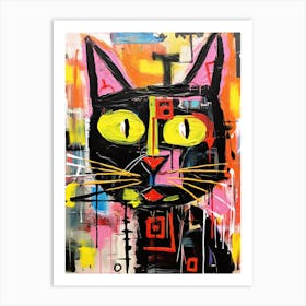 Whisker Wonders: Feline Street Art Delight Art Print