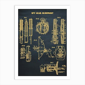 Spy Gear Gun Patten 1 Art Print