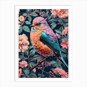 Bird In The Garden Inspired By William Morris Art Print