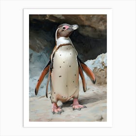 Adlie Penguin Floreana Island Oil Painting 1 Art Print