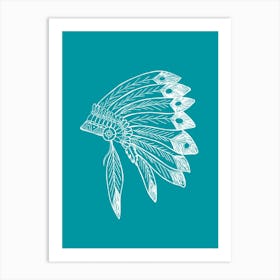 Headdress -Aqua Art Print