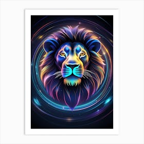 Neon Lion Art Print