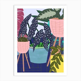 Botanical Pink Plant Pots Art Print