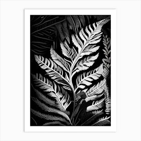 Wood Fern Linocut Art Print