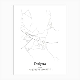 Dolyna,Ukraine Minimalist Map Art Print