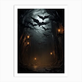Majestic Bat Cave Silhouette 6 Art Print