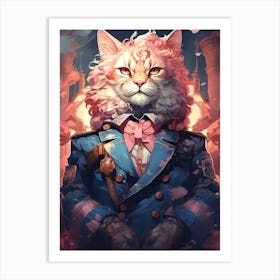 Cat In A Suit Art Print