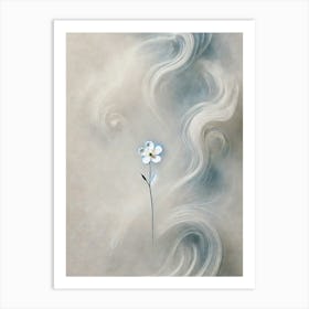 White Flower In A Cloud Art Print