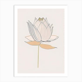 Early Lotus Minimal Line Drawing 2 Art Print