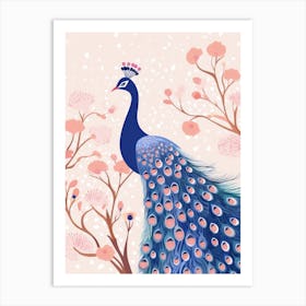 Playful Illustration Of Peacock For Kids Room 3 Art Print