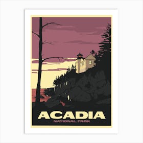 Acadia National Park Travel Poster Art Print