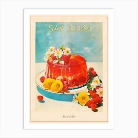 Red Jelly Vintage Cookbook Inspired 2 Poster Art Print