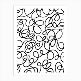 Swirls And Swirls Black And White Art Print