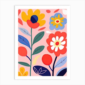 Blooms Of Brilliance; Whimsical Flower Market Art Print