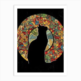 Cat In Stained Glass Window 3 Art Print