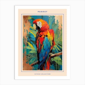 Parrot Brushstrokes Poster 3 Art Print