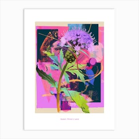 Queen Anne S Lace 2 Neon Flower Collage Poster Art Print