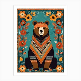 Bear Folk Art, 1381 Art Print