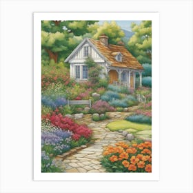 Garden Cottage Art Print