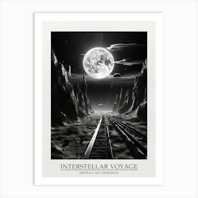 Interstellar Voyage Abstract Black And White 6 Poster Art Print