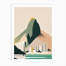 Rio De Janeiro Brazil Simplistic Tropical Destination Art Print