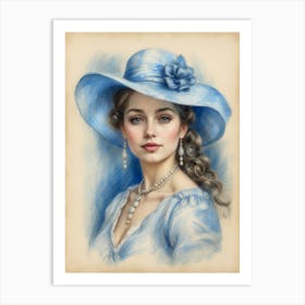 Blue Hat Art Print