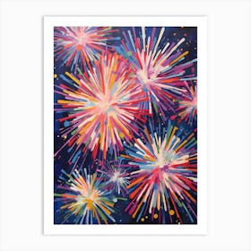 Fireworks Gouache Painting 1 Art Print