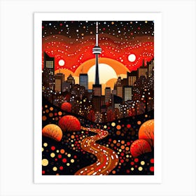 Toronto, Illustration In The Style Of Pop Art 3 Art Print