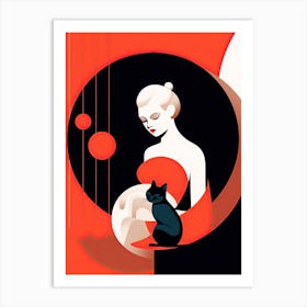 A Woman's Symphony: Minimalist Art in Motion Art Print