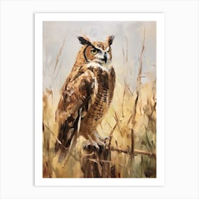 Bird Painting Great Horned Owl 3 Art Print