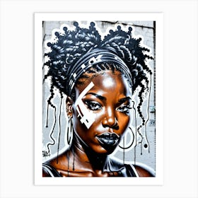 Graffiti Mural Of Beautiful Black Woman 383 Art Print