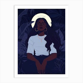 African Girl In The Forest Art Print