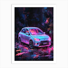 Neon Car 7 Art Print