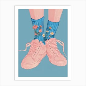 Pink Shoes And Wild Flowers 4 Art Print