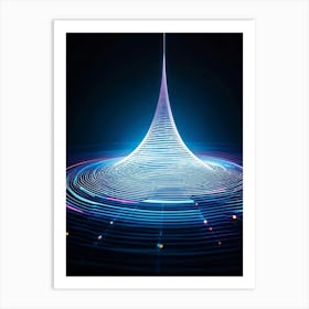 Abstract Vector Representation Of A Futuristic Concept Warp Lines Glowing With Neon Hues Converging (1) Art Print