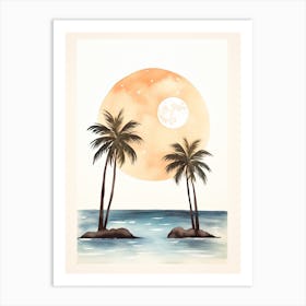 Watercolour Of Ka Anapali Beach   Maui Hawaii Usa 3 Art Print