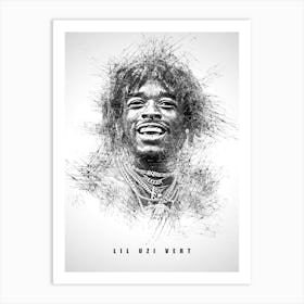 Lil Uzi Vert Rapper Sketch Art Print