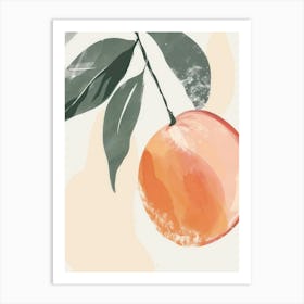 Peaches Close Up Illustration 2 Art Print