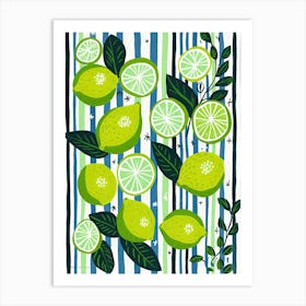 Limes Fruit Summer Illustration 3 Art Print