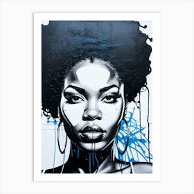 Graffiti Mural Of Beautiful Black Woman 113 Art Print