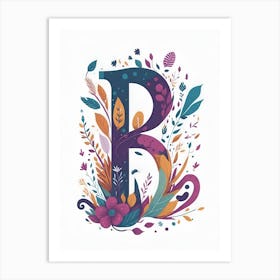 Colorful Letter B Illustration 57 Art Print