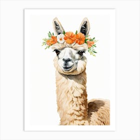 Baby Alpaca Wall Art Print With Floral Crown And Bowties Bedroom Decor (18) Art Print