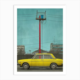 Yellow Car Art Print