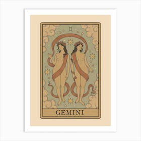 Gemini Tarot Zodiac Art Print